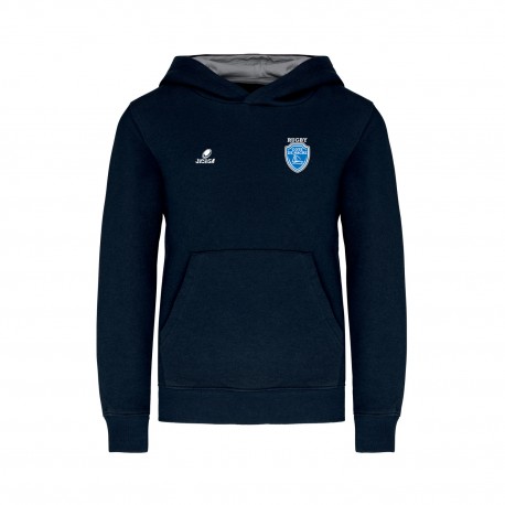 Sweat à capuche CORK Enfant Marine RUGBY COTE DE NACRE