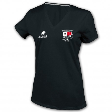 Tee-shirt Femme col V CRIG RUGBY